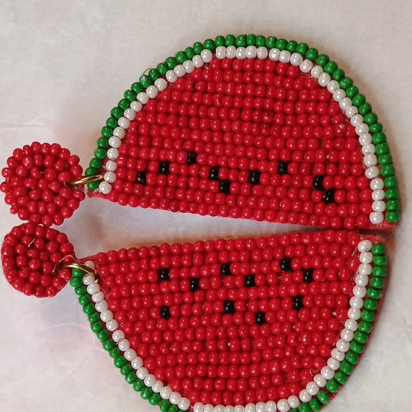 Handmade Watermelon 🍉 earrings - Picture 3 of 5